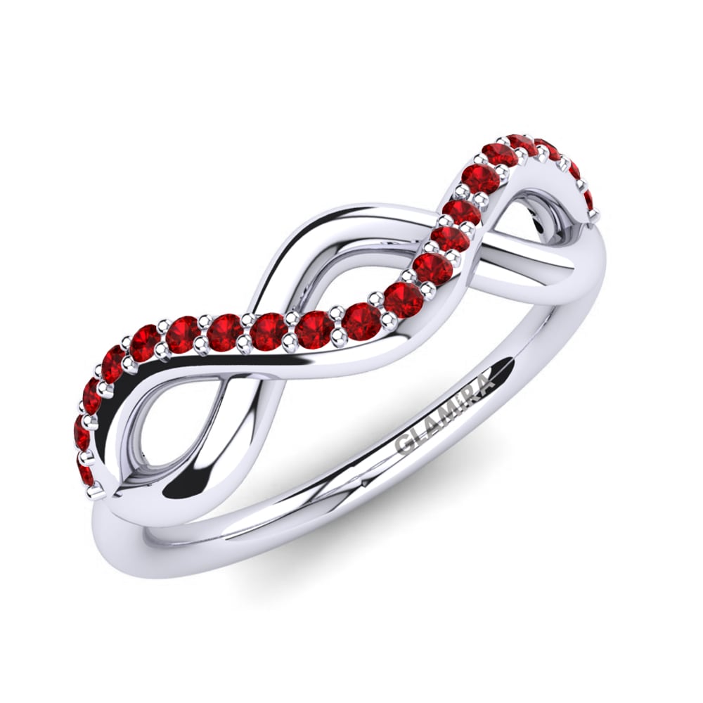 Argent Blanc Rubis Bague de Phalange Cirilia
