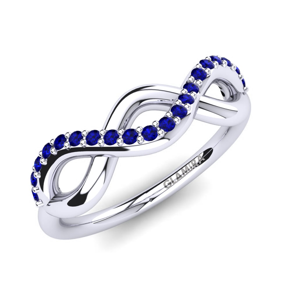 950 Palladium Sapphire Knuckle Ring Cirilia