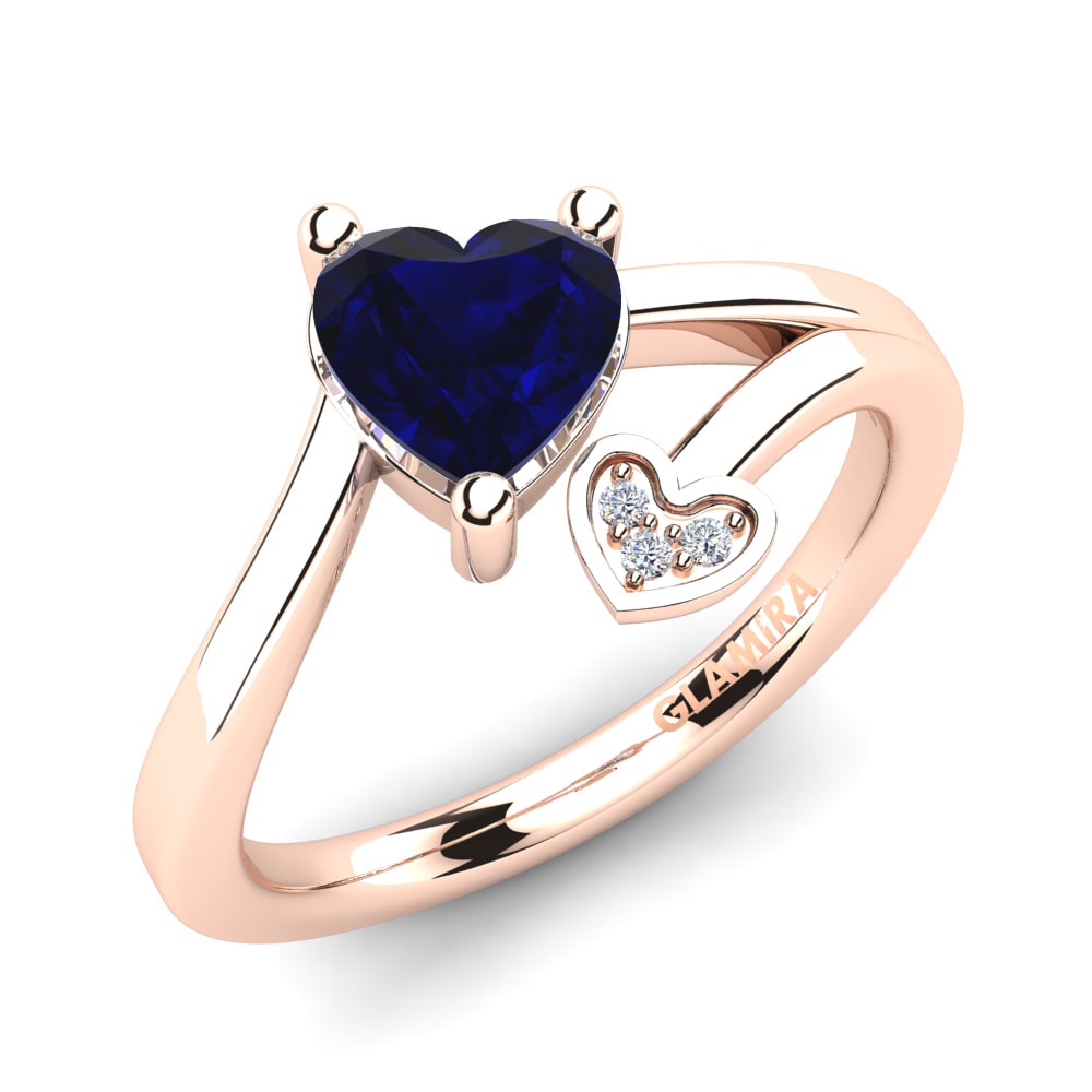 Rotgold 750 Saphir Ring Clematis