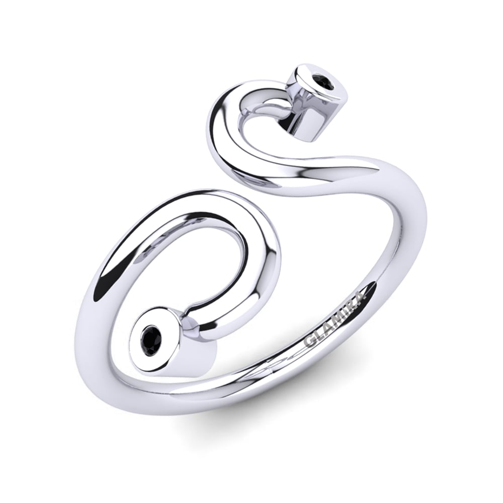 950 Palladium Black Sapphire Knuckle Ring Cleora