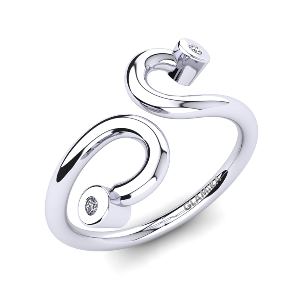 950 Palladium Diamond Knuckle Ring Cleora