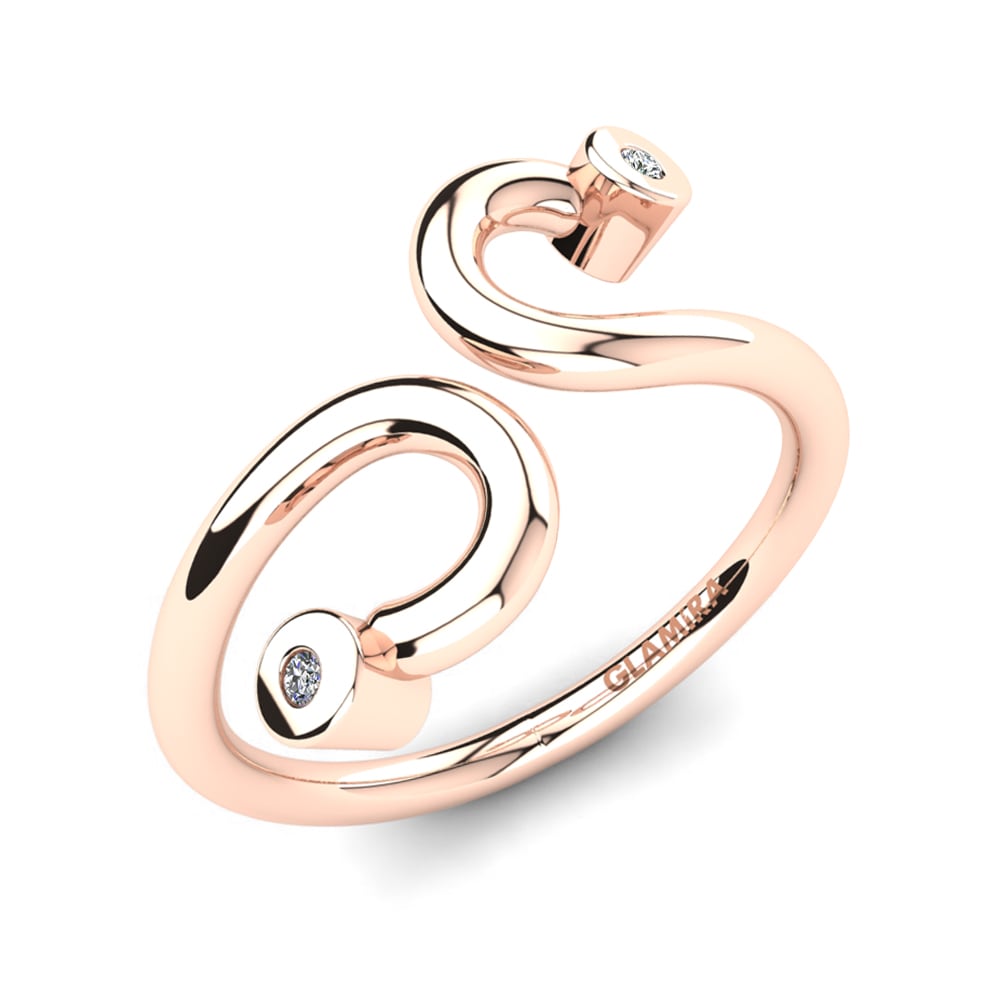 14ct Rose Gold Zirconia Knuckle Ring Cleora