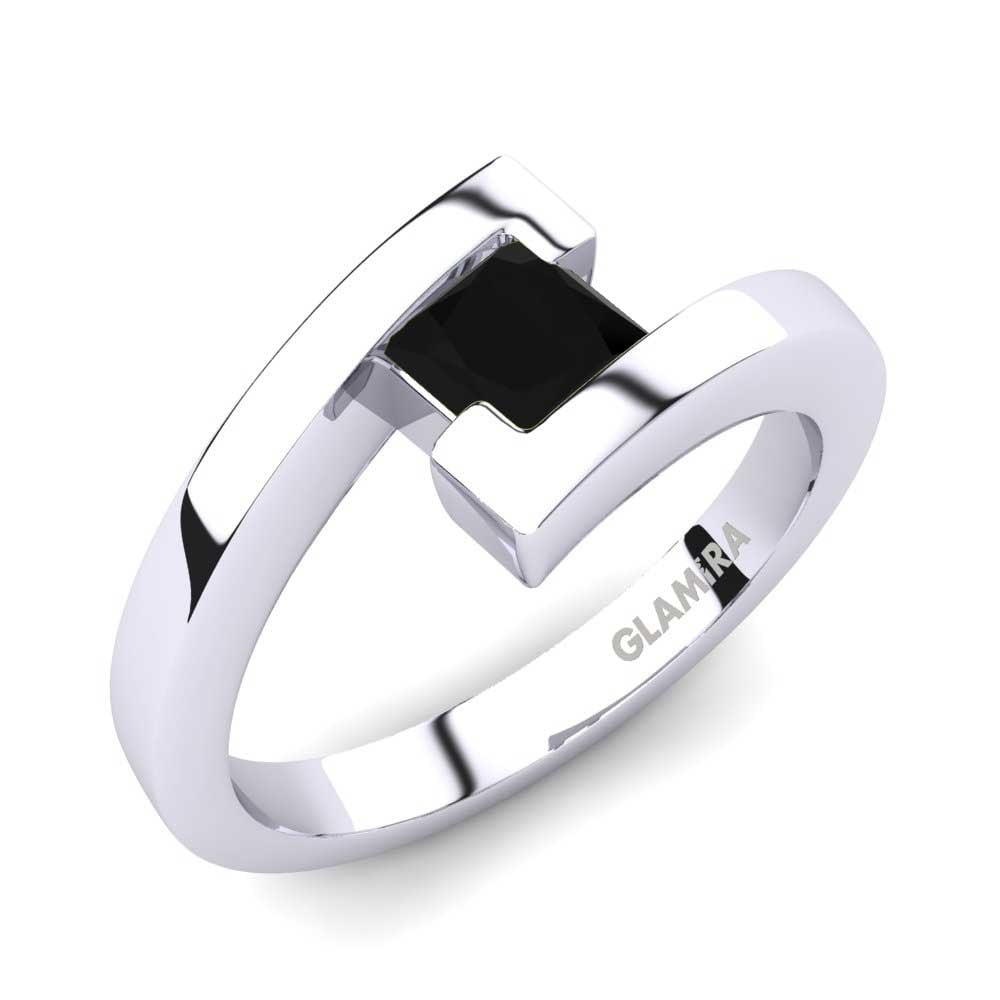 Black Onyx Engagement Ring Damara