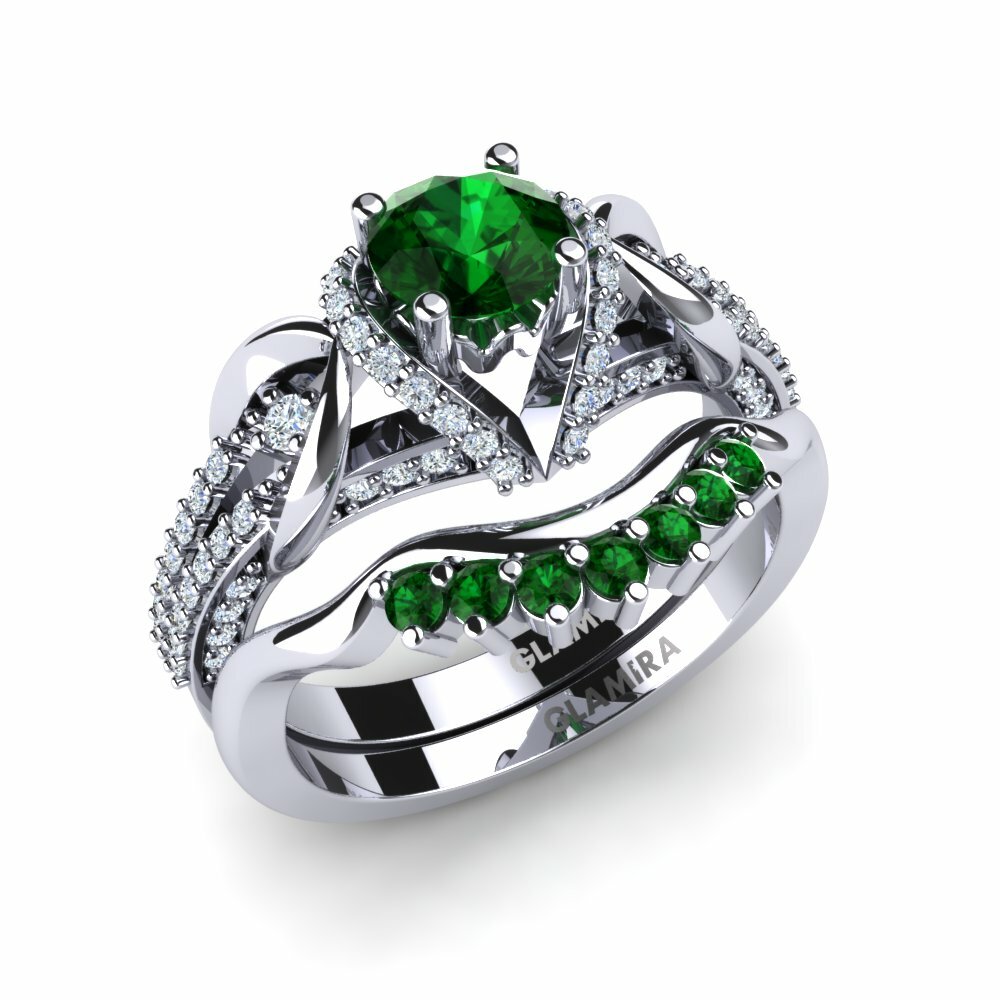 Emerald Bridal Set Crinkly