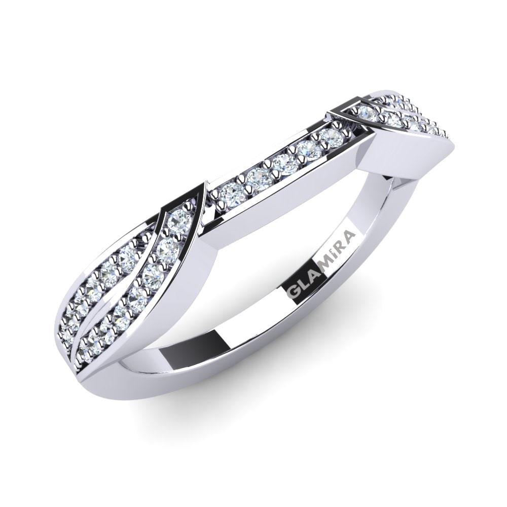 White sapphire Bridal Set Cuddly Ring B