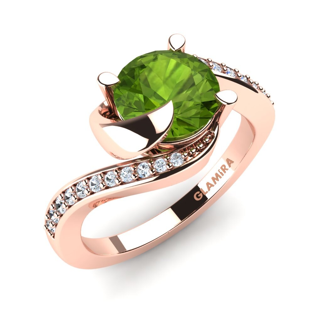 18K Rood Goud Bruids Set Sinuous Ringen A