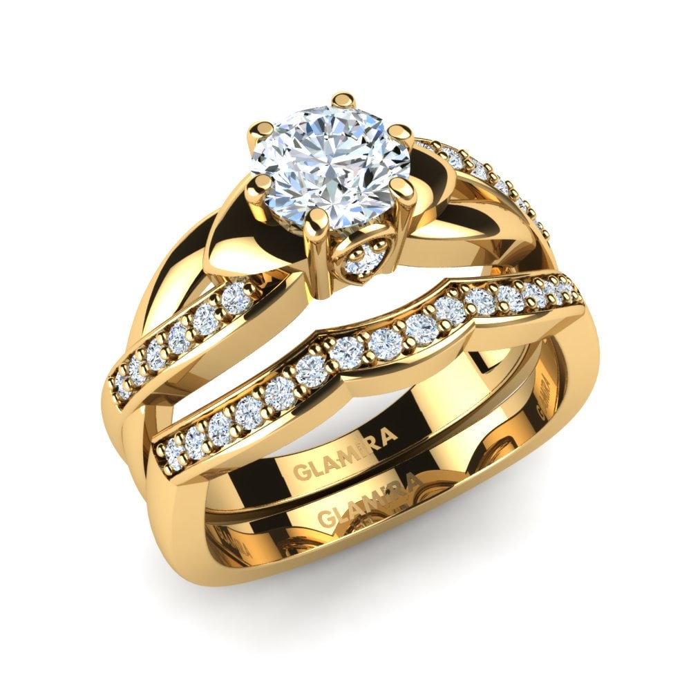 Bridal Set GLAMIRA Puffin 585 Yellow Gold Diamond