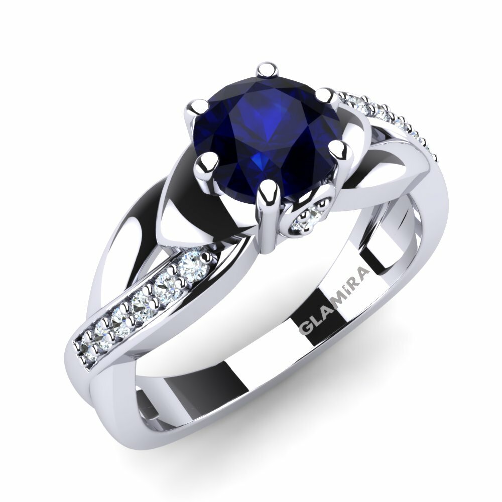 0.8 重量（克拉） 藍寶石 Bridal Set Puffin 戒指 A