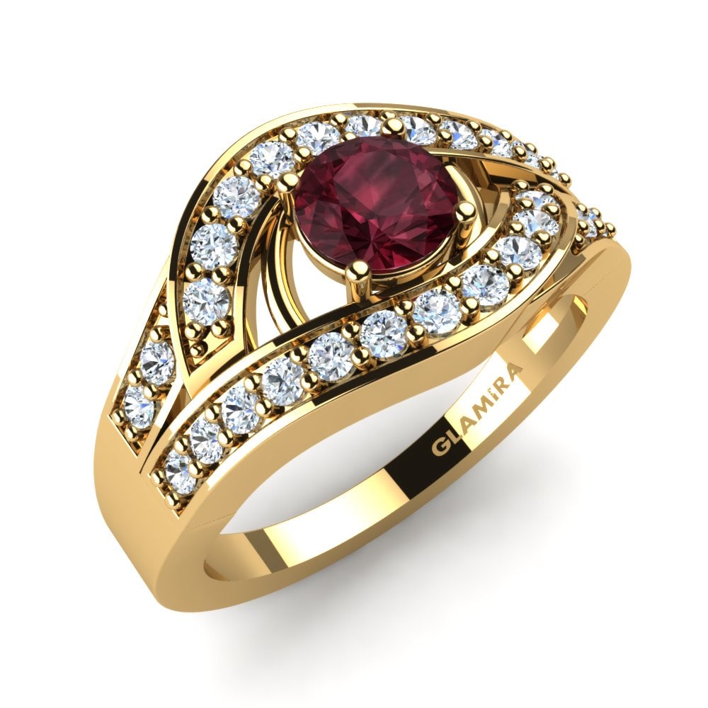 Garnet Bridal Set Flamboyant Ring A