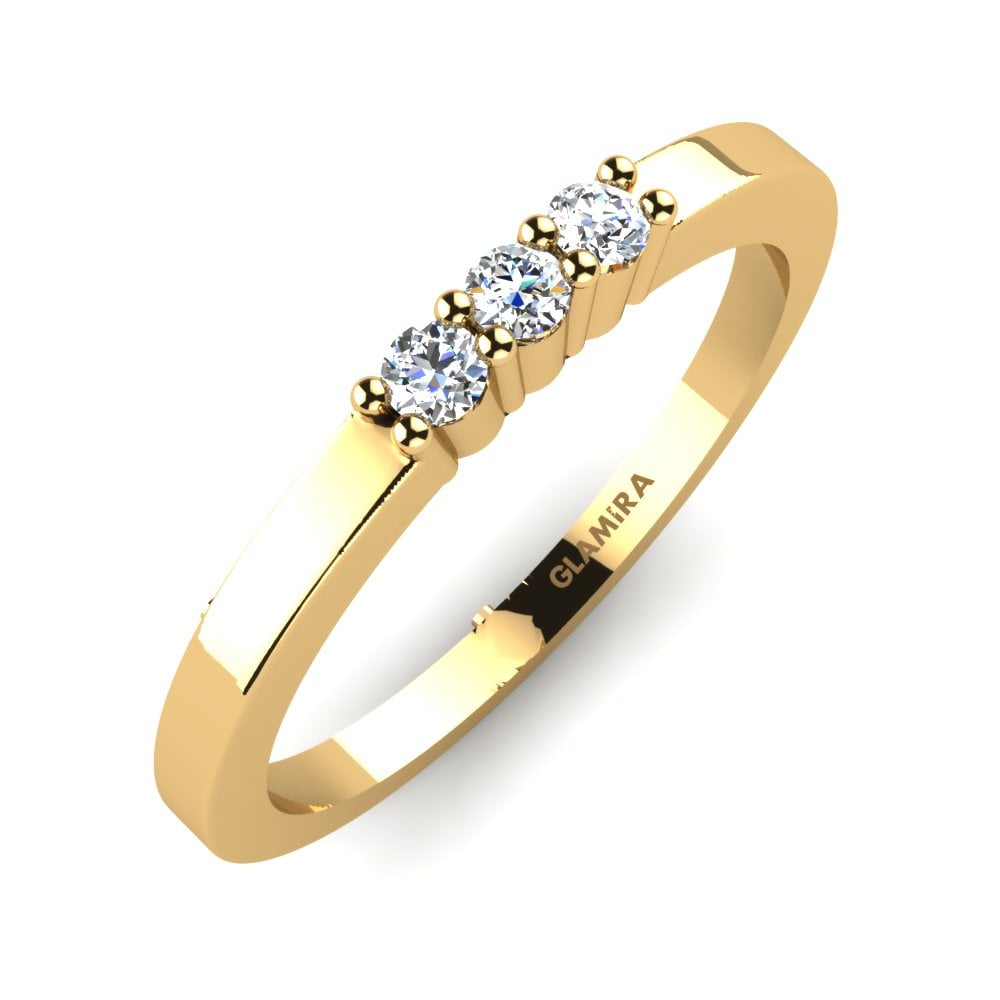 9k Oro Amarillo Diamante cultivado en laboratorio Set de Anillos Perfect Match Anillo A