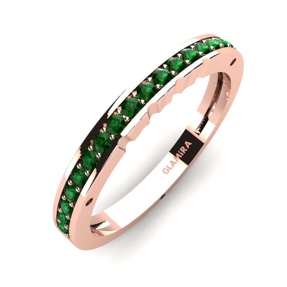 Or rose 14k Zircone Vert Ensemble de mariée One Only Bague B