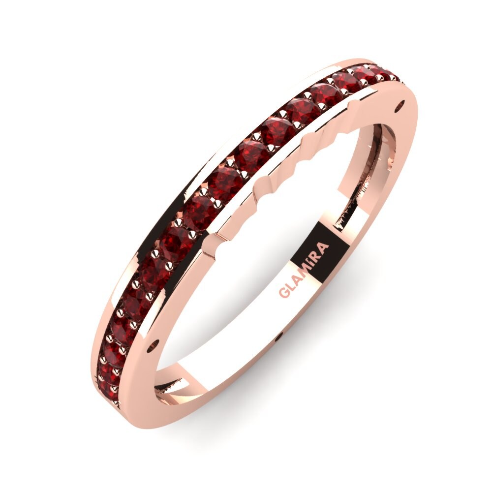Or rose 14k Zircone Rouge Ensemble de mariée One Only Bague B