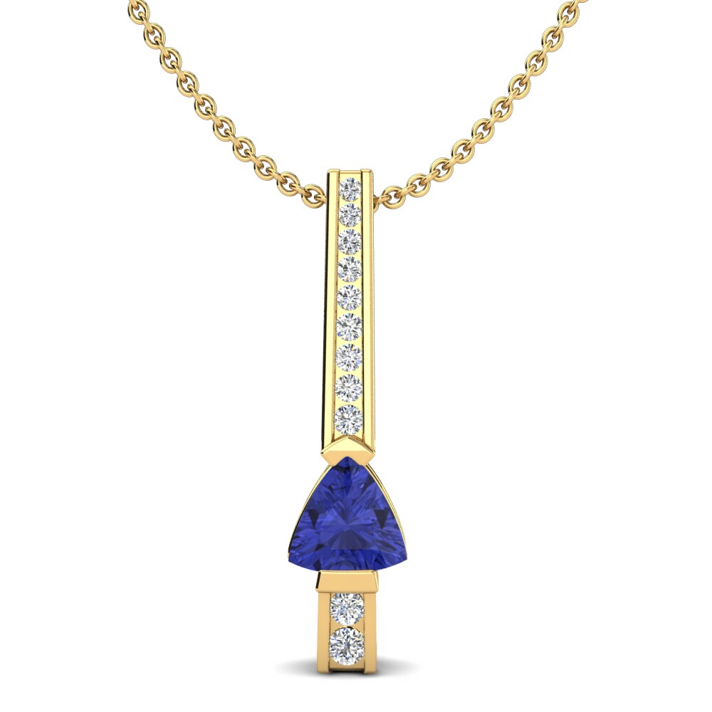 Gelbgold 585 Tansanit Damen anhänger Cycline