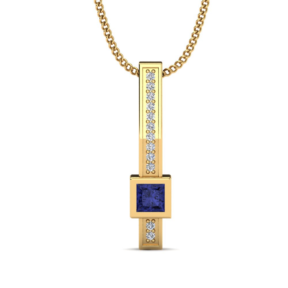 Gelbgold 585 Tansanit Damen anhänger Lismary