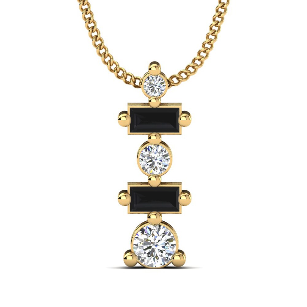 Baguette Black Sapphire Women's Pendant Minomi