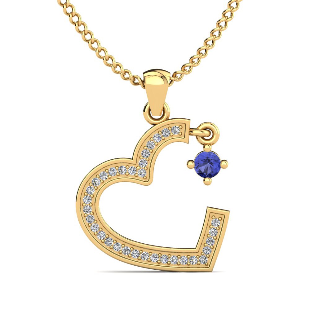 Gelbgold 585 Tansanit Damen anhänger Badiye