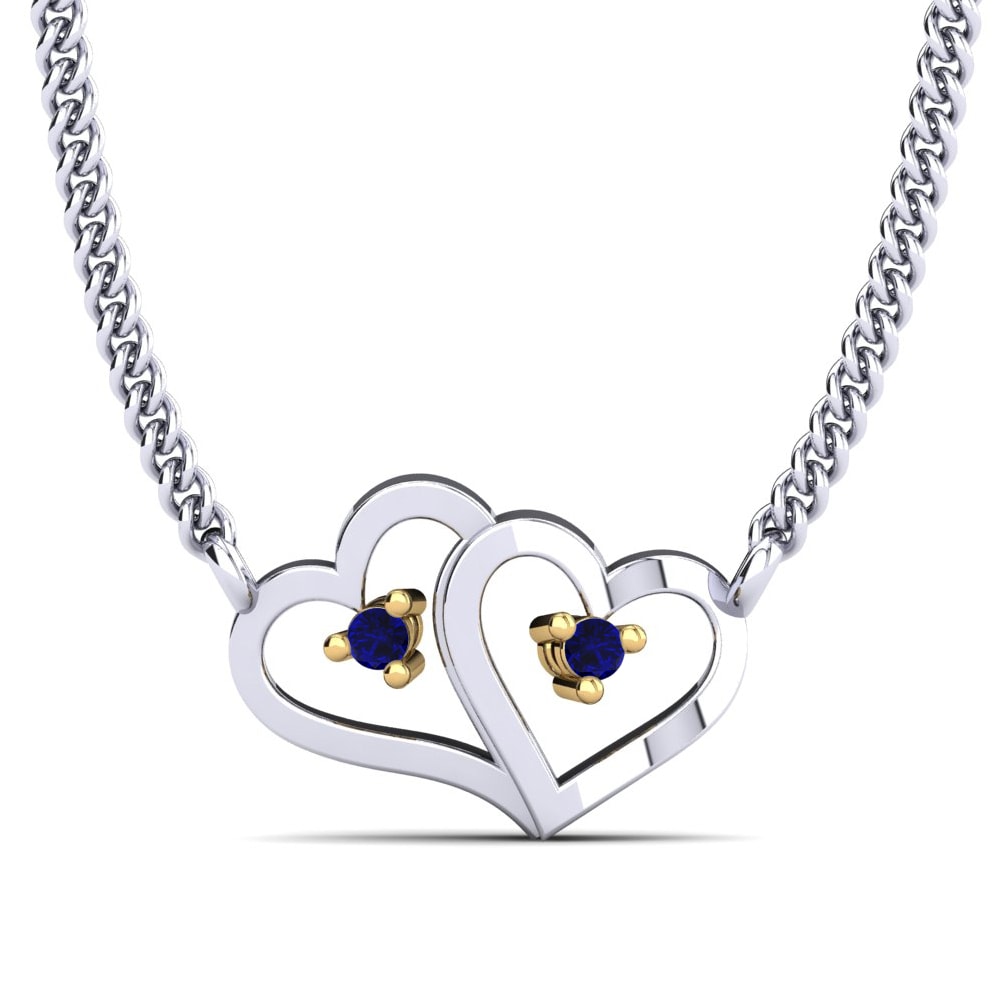 Vàng Trắng-Vàng 9K Đá Sapphire Dây chuyền nữ Lamyra