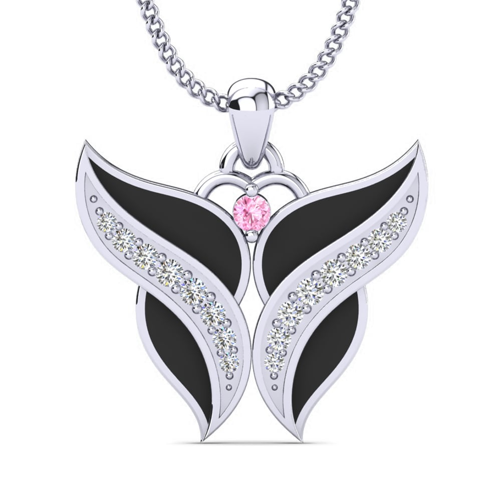 Pendentifs avec colliers Saphir Rose Ange