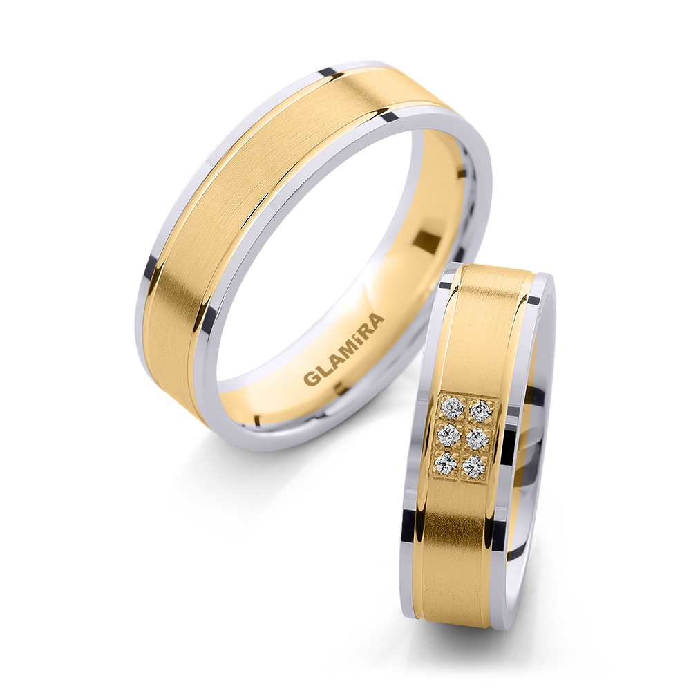 Anillo de boda Immortal Passion Basic 18k Oro Amarillo & Blanco