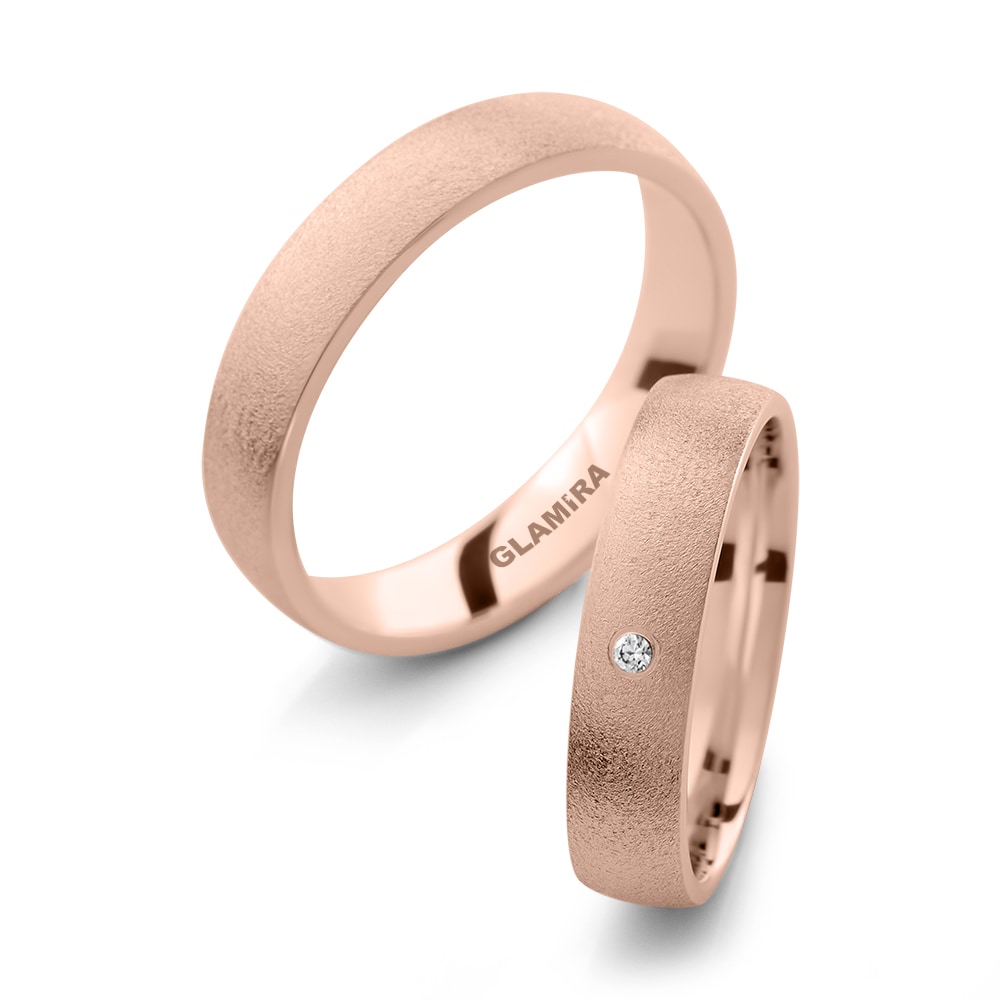 Or rose 14k Diamant Bague de Mariage Pretty Fusion
