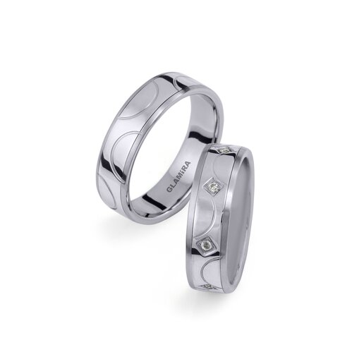 Stainless Steel 14ct White Gold Round Lab Grown Diamond Steely Circle