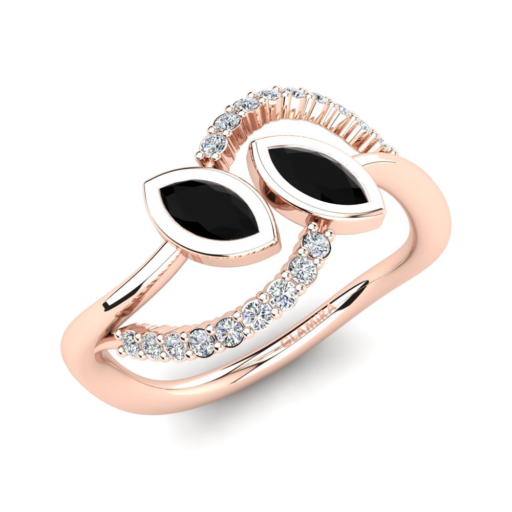 14ct Rose Gold Black Onyx Ring Darchelle