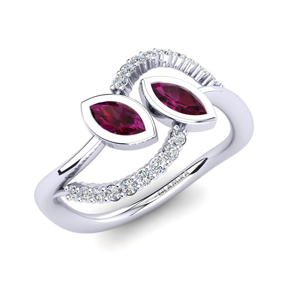 18ct White Gold Rhodolite Garnet Ring Darchelle