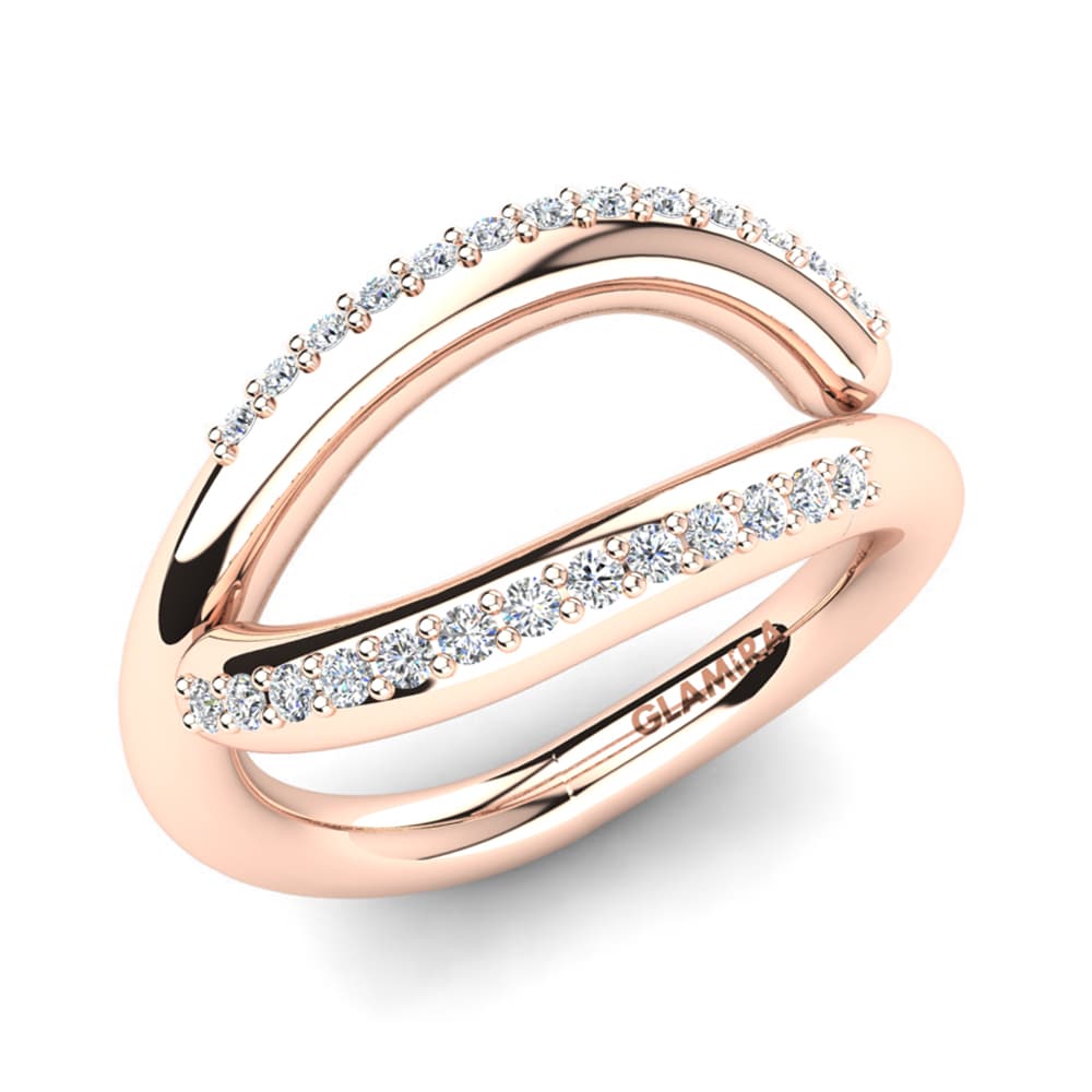 14ct Rose Gold Zirconia Knuckle Ring Delenna