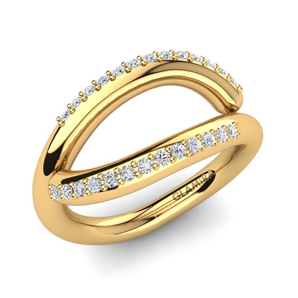 18k Oro Amarillo Diamante cultivado en laboratorio Anillo Delenna