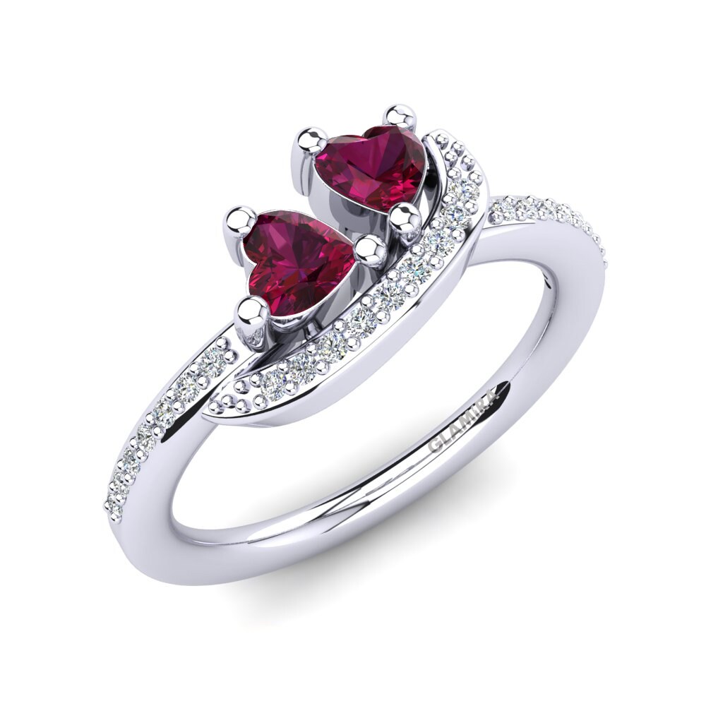 18ct White Gold Rhodolite Garnet Ring Despoina