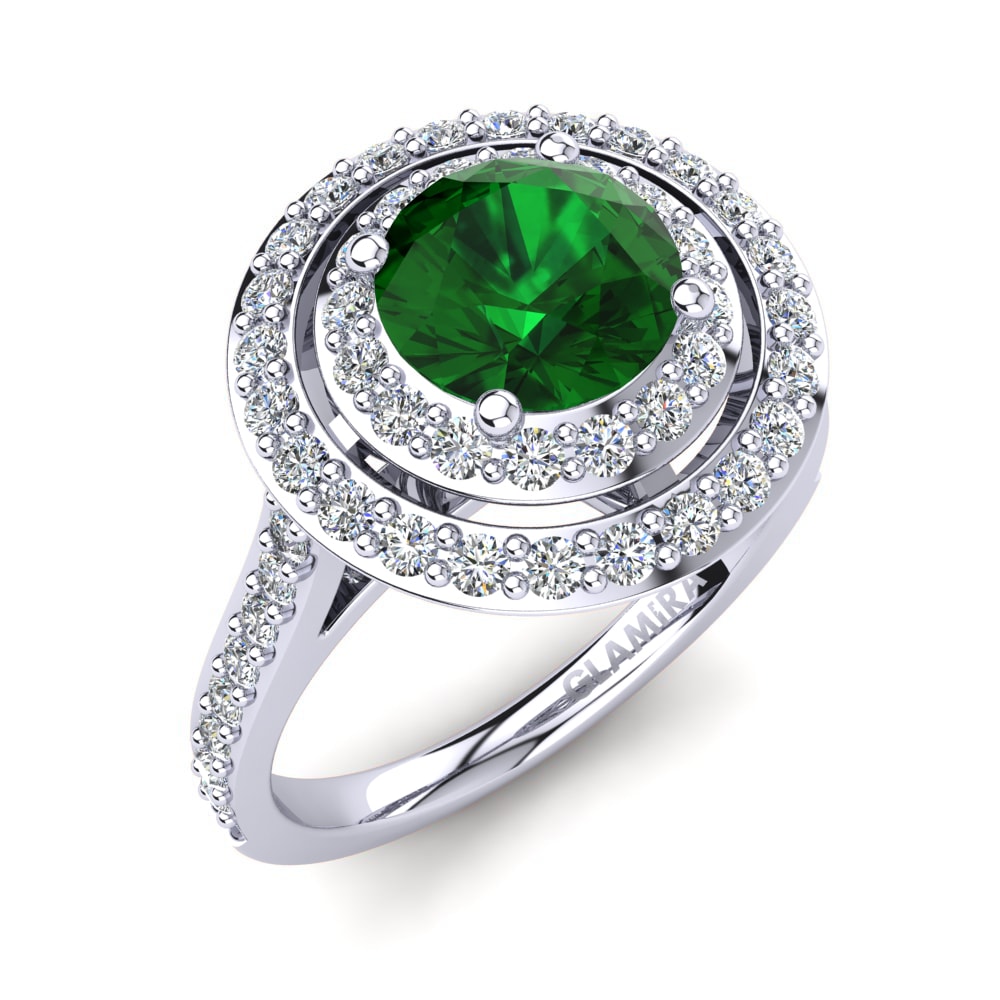 Halo Emerald (Lab Created) Engagement Ring Devona