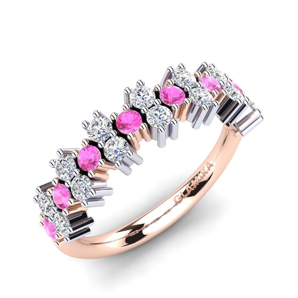 Or Rose& Blanc 14k Tourmaline Rose Bague Diell