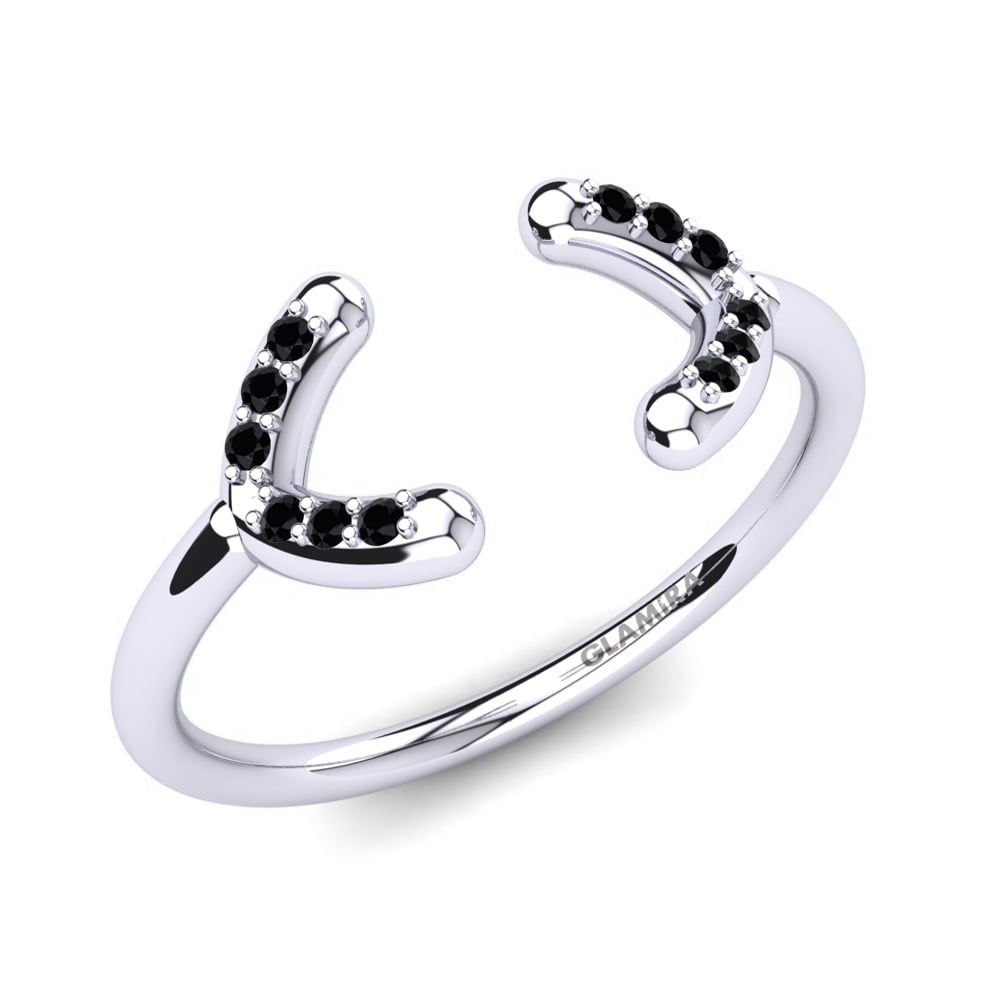 950 Palladium Black Diamond Knuckle Ring Dilean