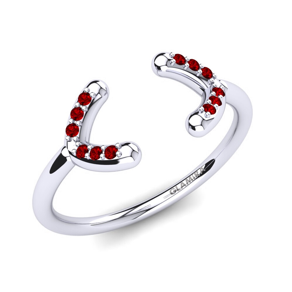 Argent Blanc Rubis Bague de Phalange Dilean
