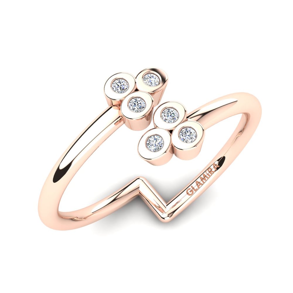 14ct Rose Gold Zirconia Knuckle Ring Docila