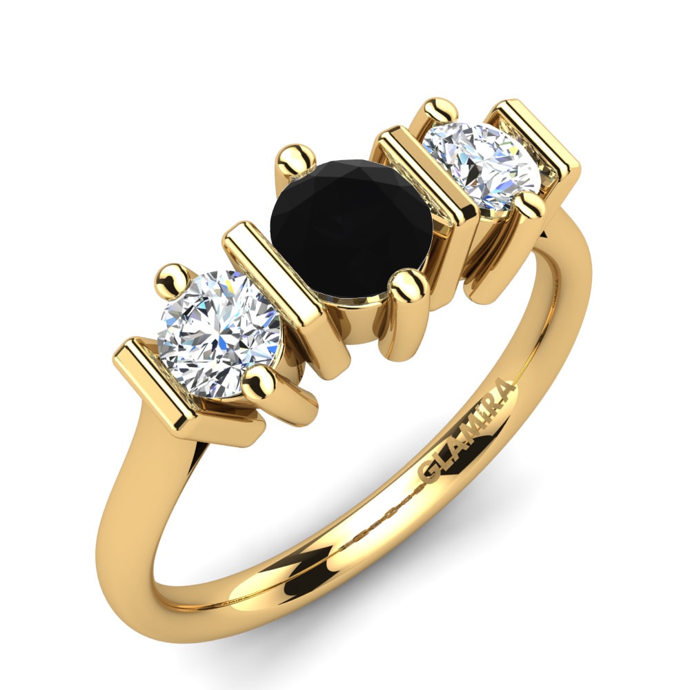 18k Oro Amarillo Anillo de compromiso Dorina