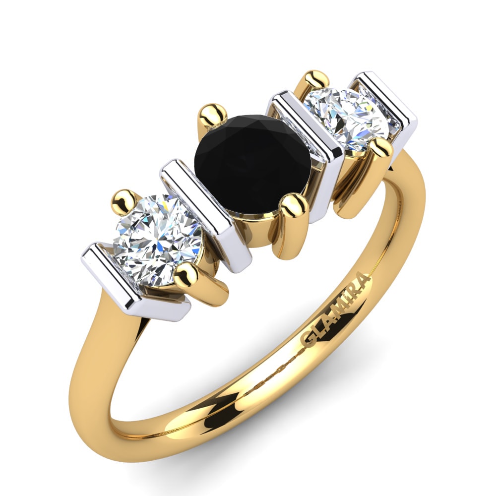 18k Oro Amarillo & Blanco Anillo de compromiso Dorina