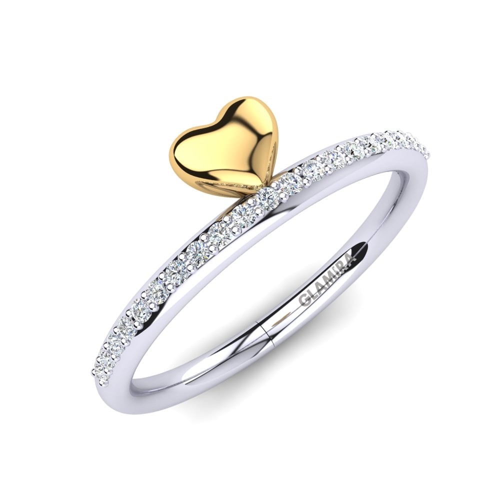 Or Blanc & Jaune 585 Diamant Bague de Phalange Dorlisa