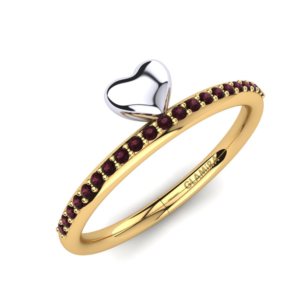 18k Oro Amarillo & Blanco Granate Anillo Dorlisa