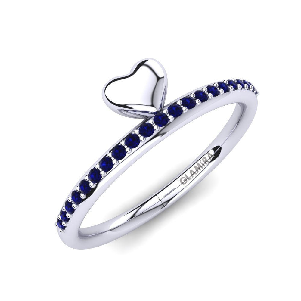 950 Palladium Dark Blue Zirconia Knuckle Ring Dorlisa