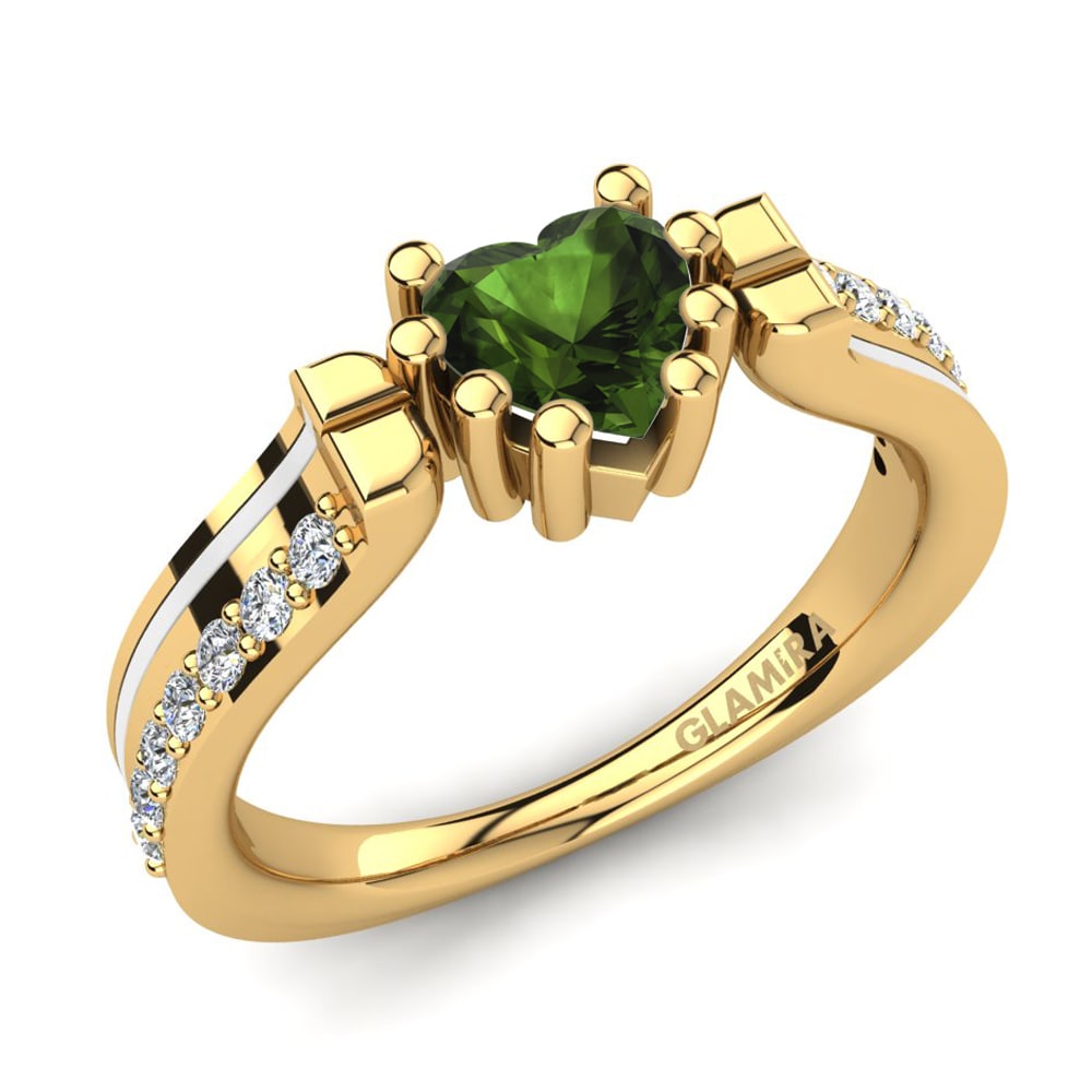 Green Tourmaline Engagement Ring Arcangela