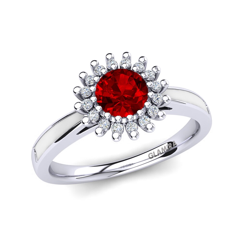 Swarovski Raudonas kristalai Sužadėtuvių žiedas Cipriana
