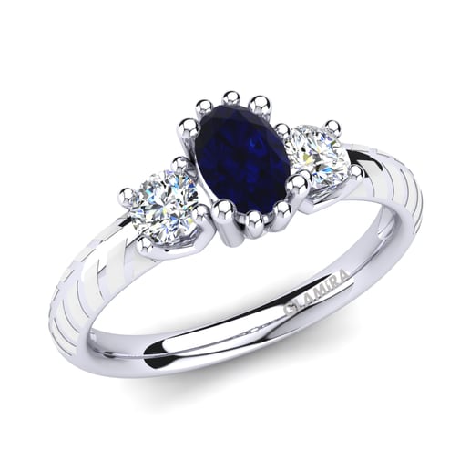 Ring Enrica 585 White Gold & Sapphire & Diamond