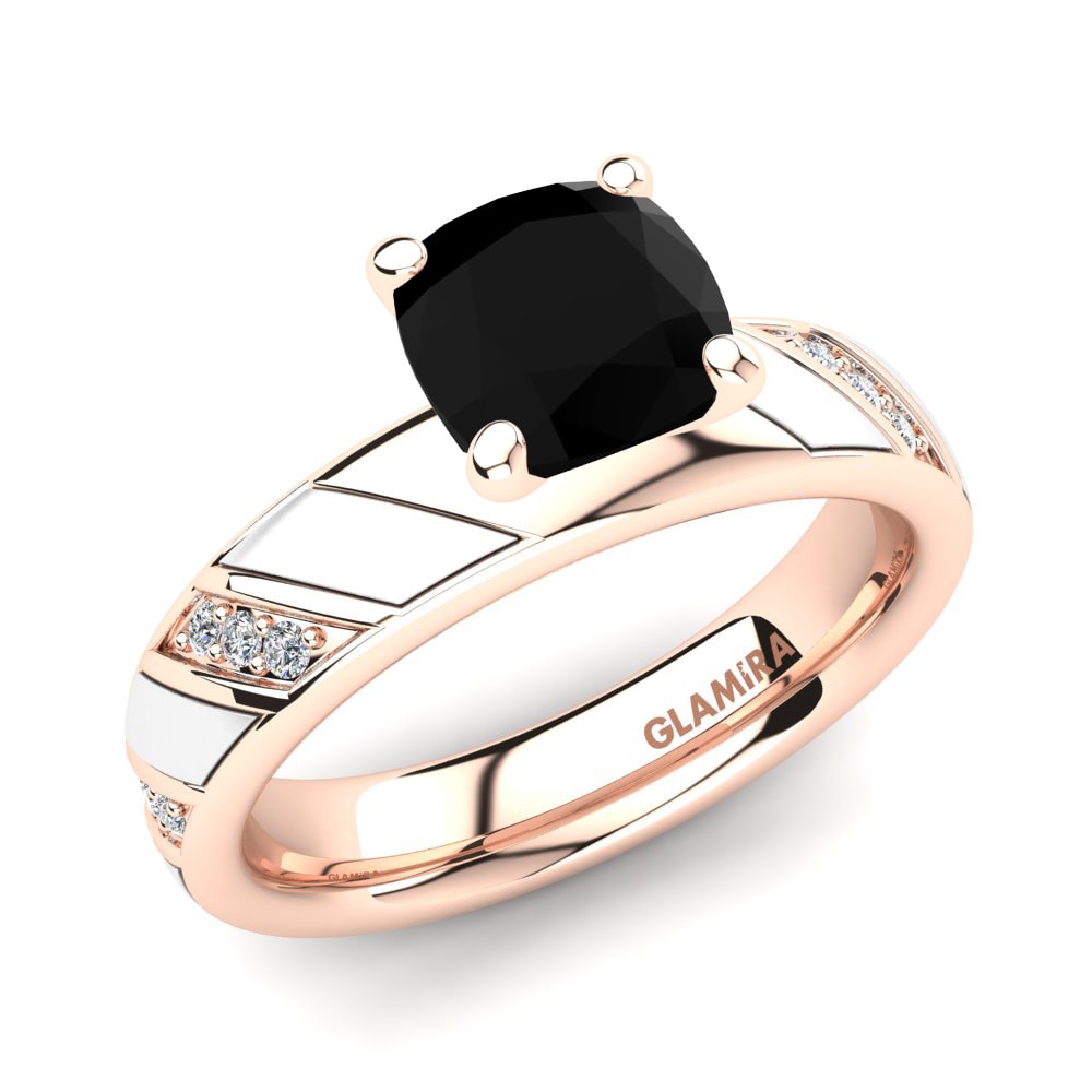 Black Onyx Engagement Ring Lavinia