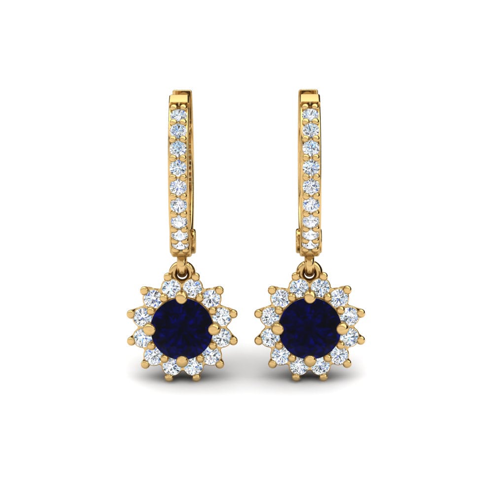 Donker Blauwe Zirkoon Dames Oorbellen Lucille
