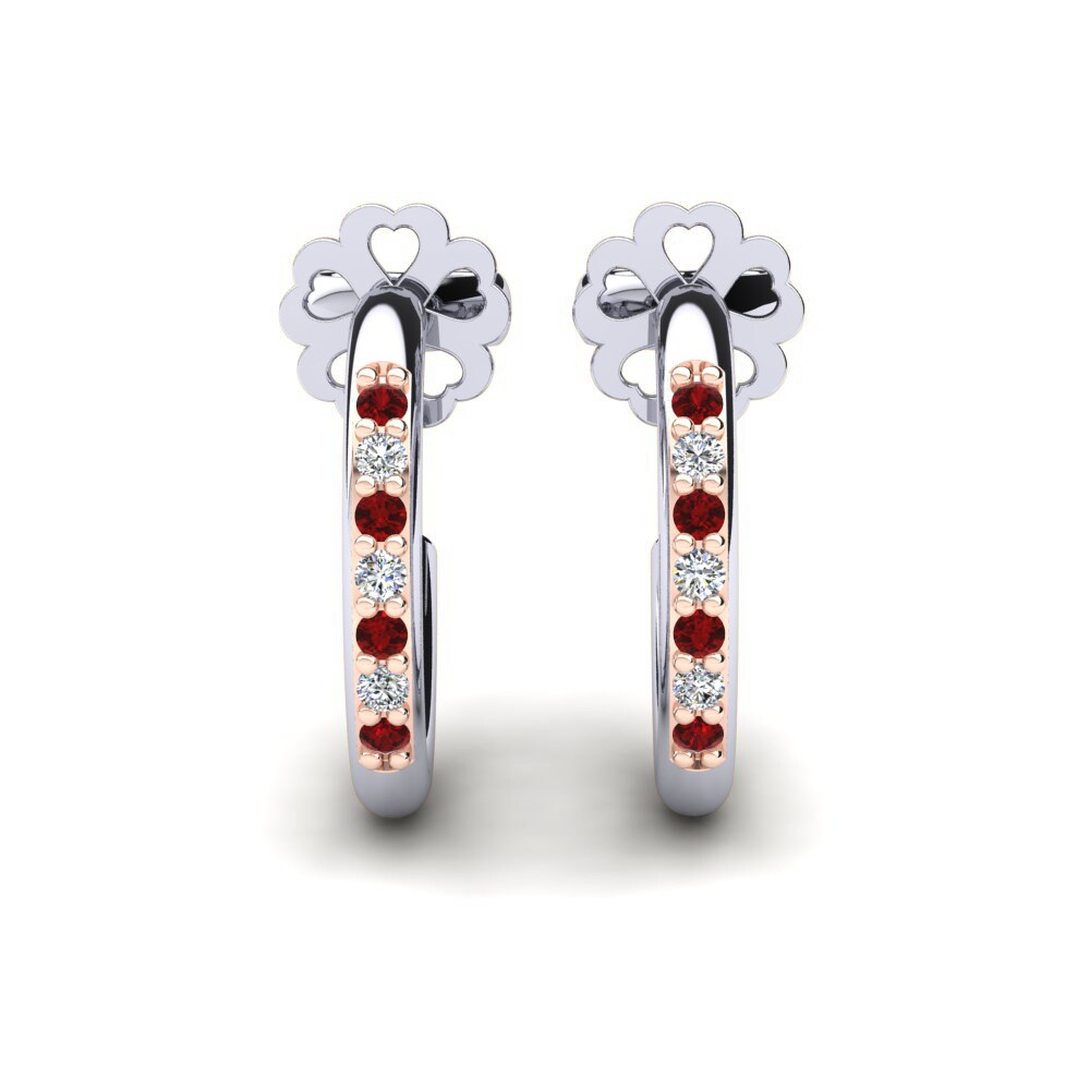 Ruby 18k White & Rose Gold Women's Earring Izabel