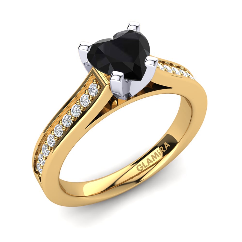 18k Oro Amarillo & Blanco Anillo de compromiso Egista