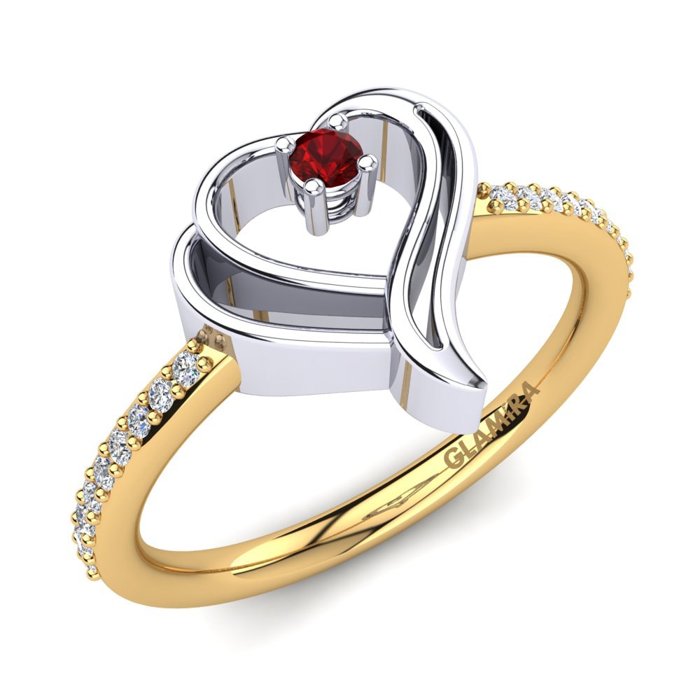 585 Gelb & Weißgold Rubin Ring Ellane