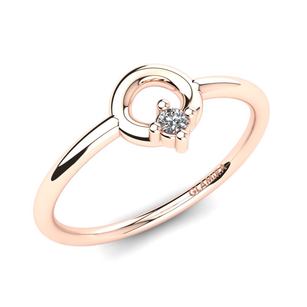 14ct Rose Gold Zirconia Knuckle Ring Eluria