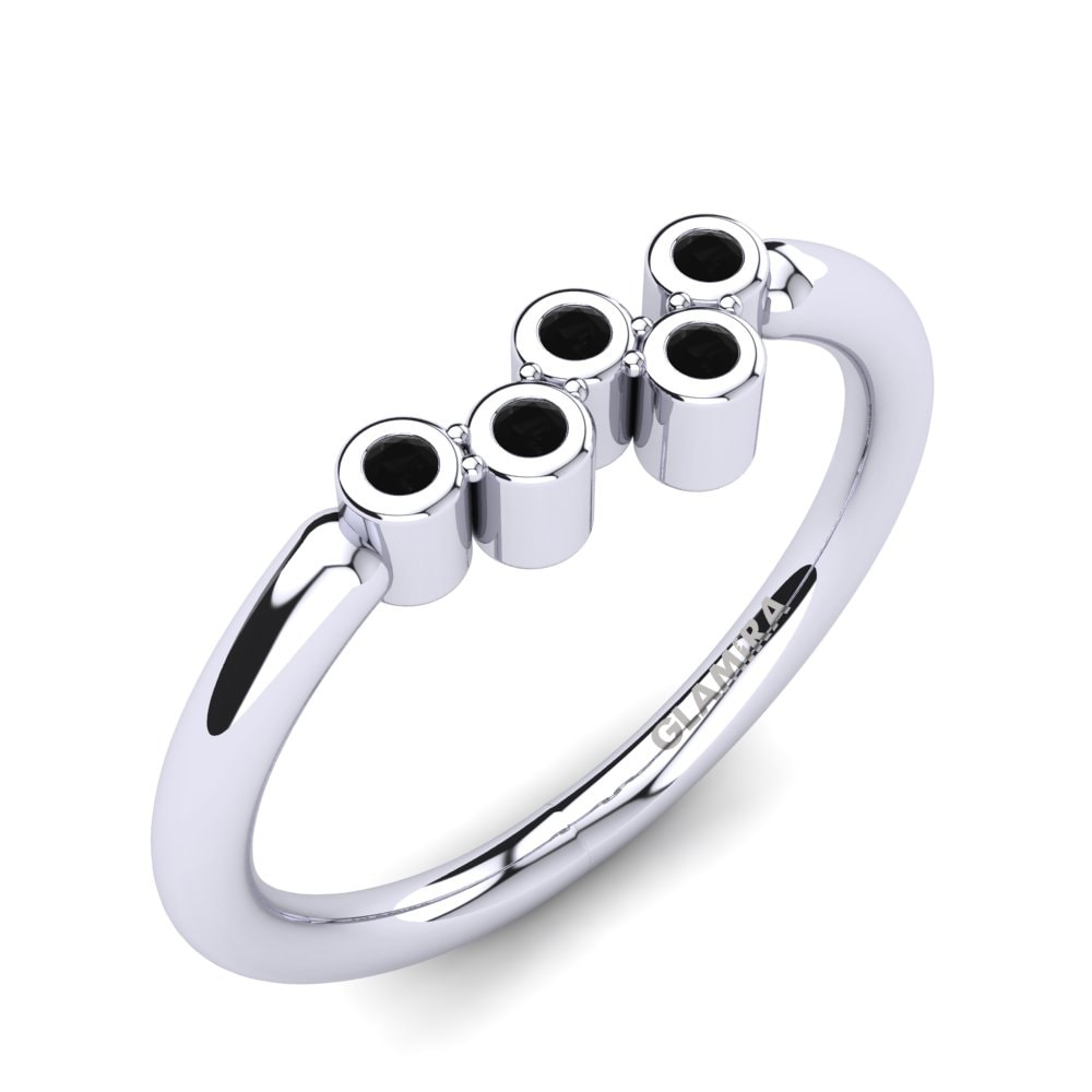 950 Palladium Black Diamond Knuckle Ring Elzira